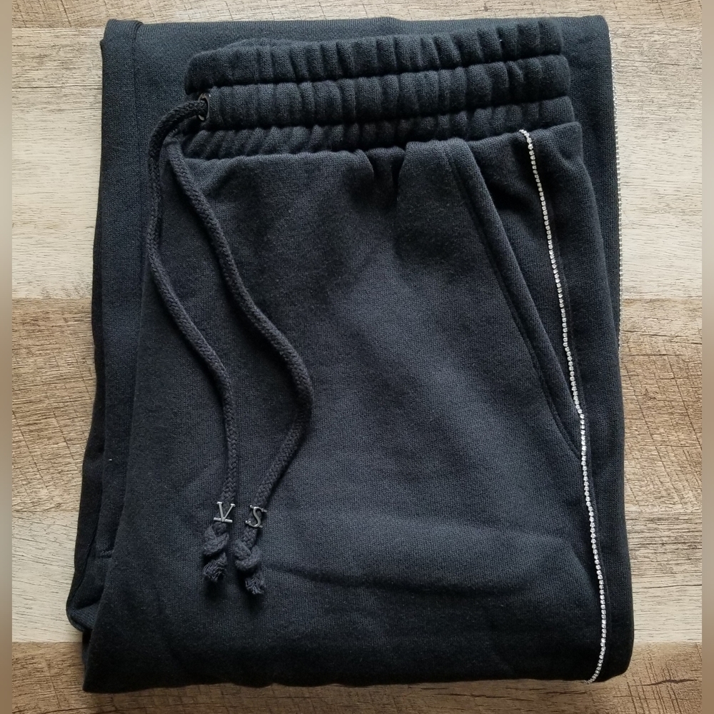 VS Rhinestone Wide Leg Sweatpants